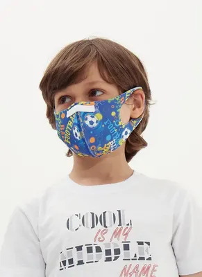 BLACKSPADE Çocuk Koruyucu Maske Futbol Desen S2