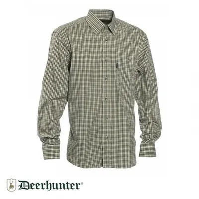 T. DEERHUNTER Wyatt Yeşil Kareli Uzun Kol Gömlek 43/44