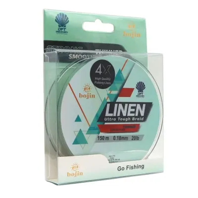 DFT Bojin 4X Linen İp Misina 0.18 mm  150 m  Yeşil