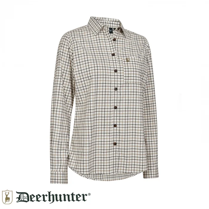 DEERHUNTER Lady Grace Bej Kareli Gömlek 38